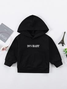 Áo nỉ in chữ unisex cho bé trai - màu đen - Xem 1