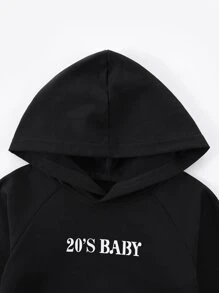 Áo nỉ in chữ unisex cho bé trai - màu đen - Xem 3