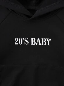 Áo nỉ in chữ unisex cho bé trai - màu đen - Xem 4