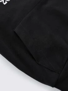 Áo nỉ in chữ unisex cho bé trai - màu đen - Xem 6