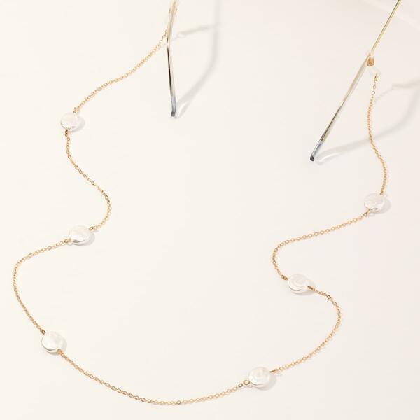 

Girls Faux Pearl Decor Glasses Chain, Gold