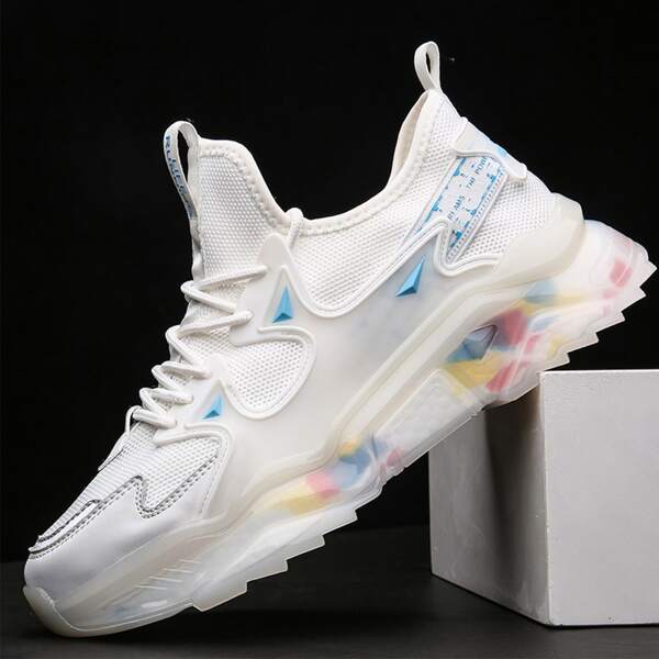 

Men Lace Up Front Running Shoes, White
