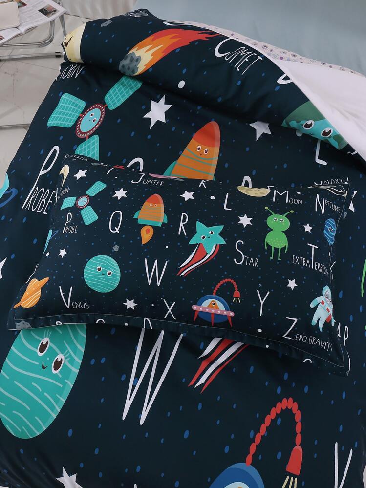 Niños Set colcha sin relleno con estampado de dibujos animados - Multicolor - Añade 2