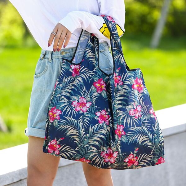 

Floral Graphic Large Capacity Tote Bag, Multicolor