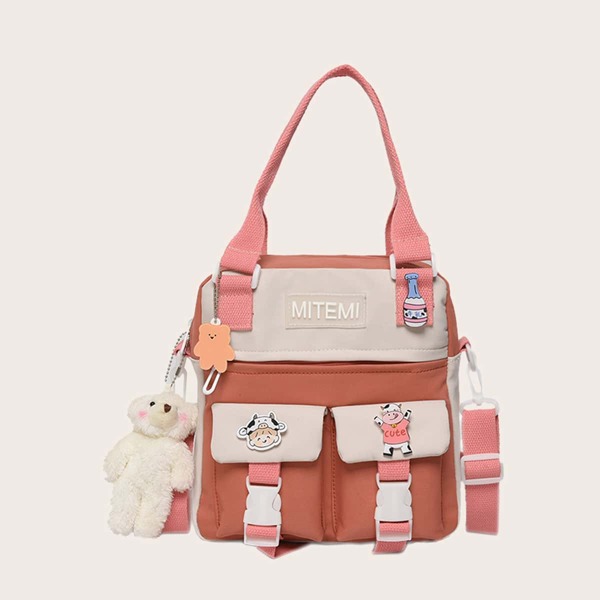 

Two Tone Large Capacity Backpack, Orange