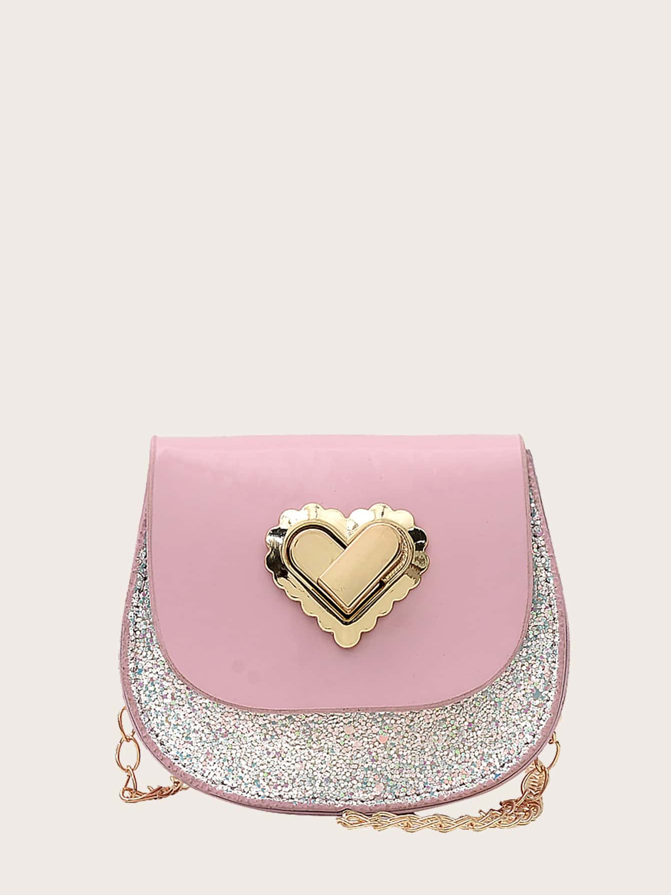 Cô gái long lanh túi yên trang trí hình trái tim - Hồng - Xem 1