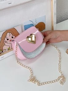 Cô gái long lanh túi yên trang trí hình trái tim - Hồng - Xem 2