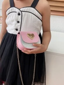 Cô gái long lanh túi yên trang trí hình trái tim - Hồng - Xem 5