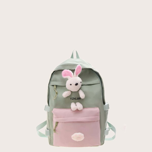 

Girls Two Tone Large Capacity Backpack, Green