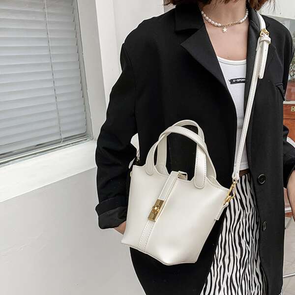 

Minimalist Satchel Bag, White