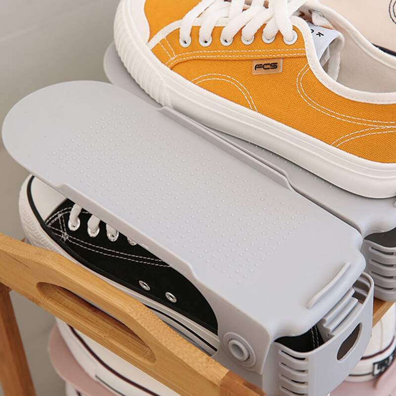 

2pcs Random Color Double Layer Shoes Rack, Multicolor