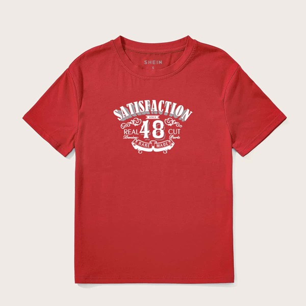 

Number & Letter Graphic Tee, Red