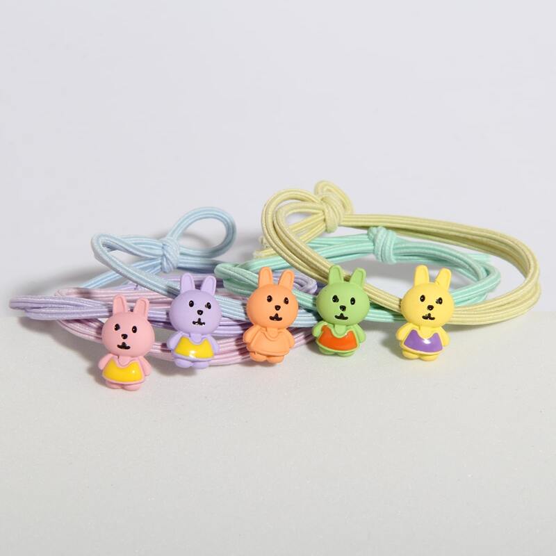 

5pcs Cartoon Rabbit Hair Tie, Multicolor