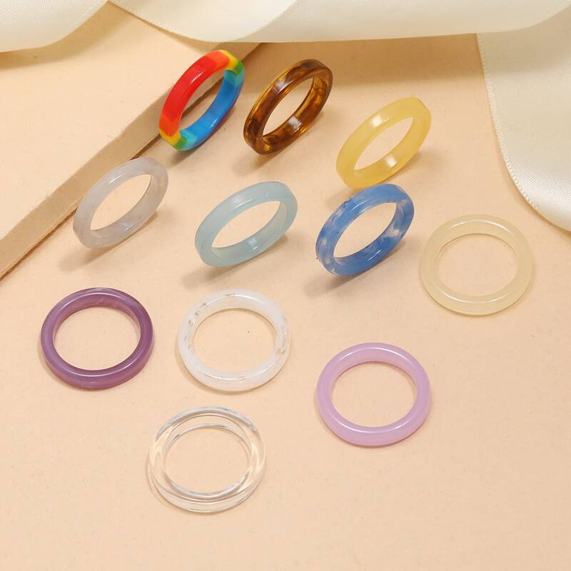 

11pcs Minimalist Ring, Multicolor