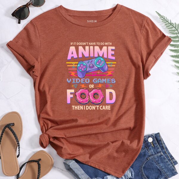 

Donut & Letter Graphic Tee, Rust brown