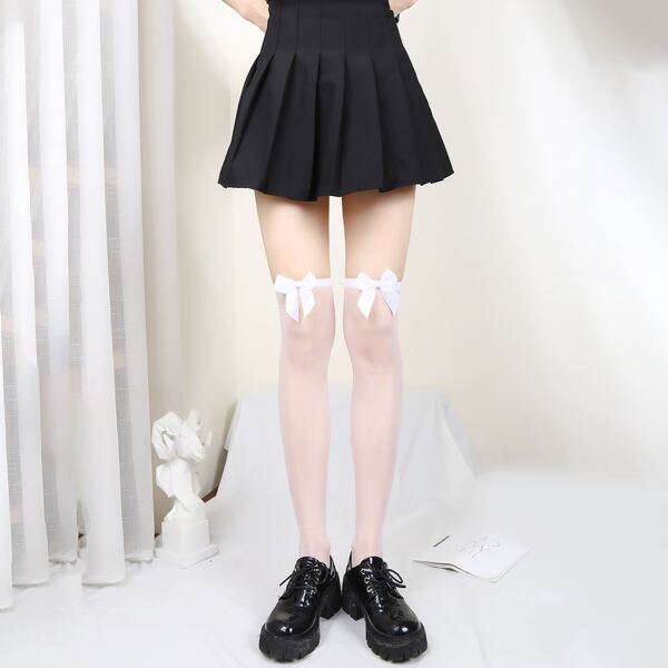 

Over The Knee Mesh Stockings, White