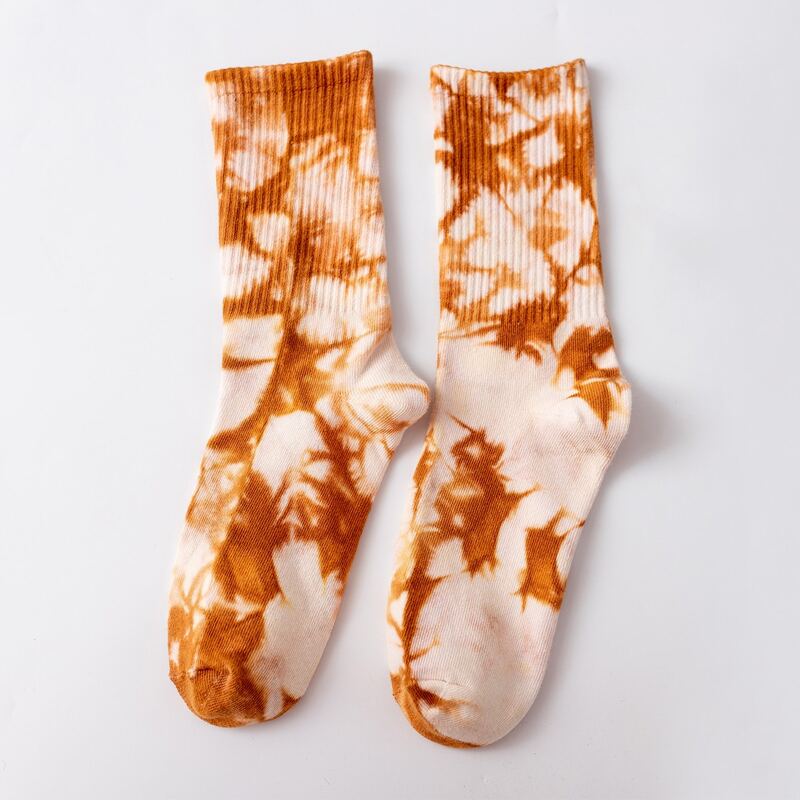 

Tie Dye Crew Socks, Brown