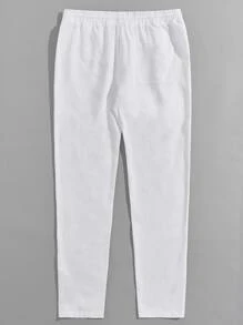Manfinity CityGents Hombres Pantalones con cordón con bolsillo oblicuo - Blanco - Ver 2