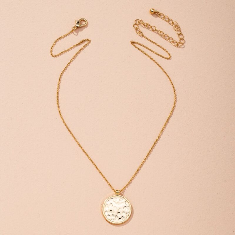 

Round Pendant Necklace, Gold