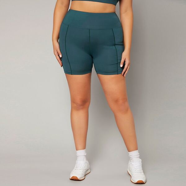 

Plus High Stretch Sports Shorts, Dark green
