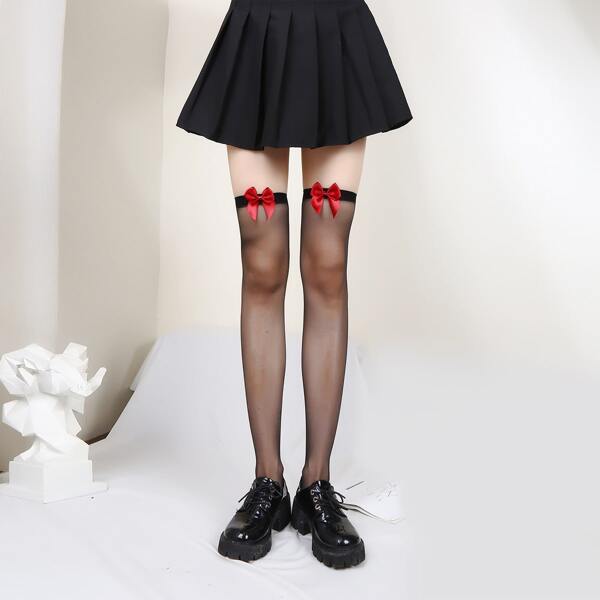 

Over The Knee Mesh Stockings, Black