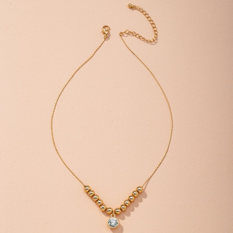 

Rhinestone Decor Chain Necklace, Gold
