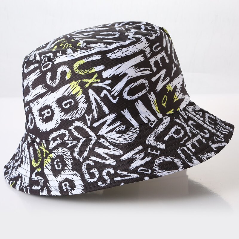 

Letter Graphic Bucket Hat, Black