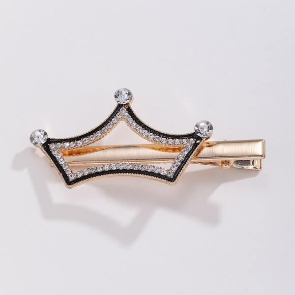 

Rhinestone Crown Decor Hair Clip, Gold