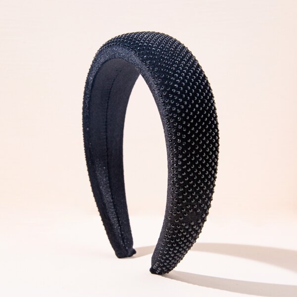

Rhinestone Decor Wide Headband, Black