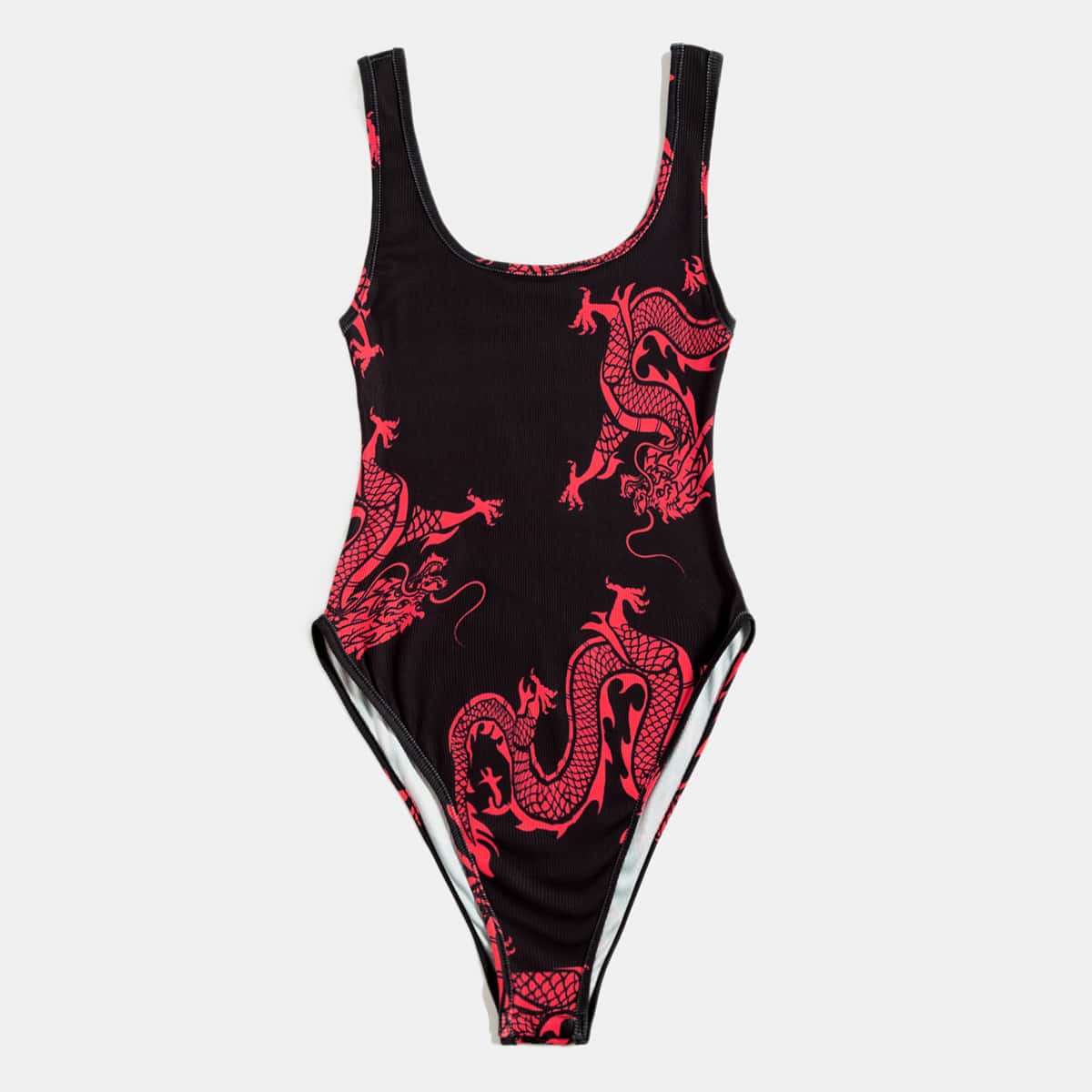

Chinese Dragon Graphic Bodysuit, Multicolor