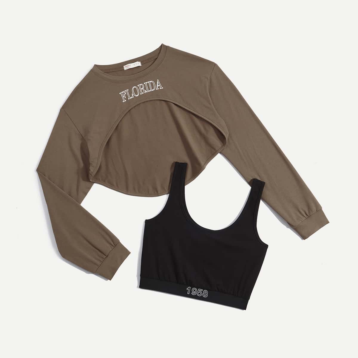

Letter Super Crop Tee & Tank Top, Multicolor