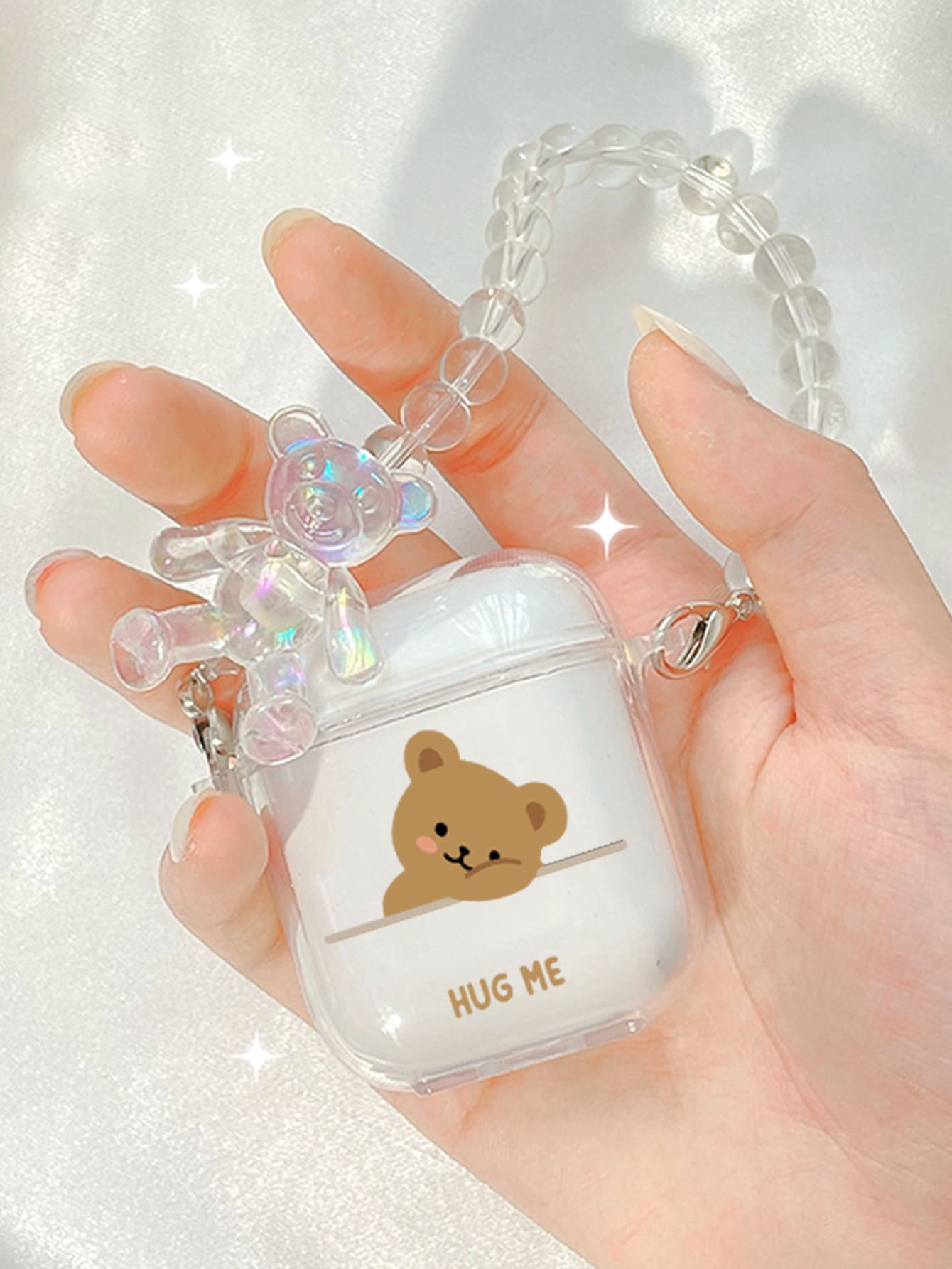 卡通小熊透明耳機殼適用於Airpods - 無色 - 查看 1