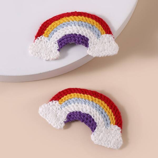 

2pcs Rainbow Decor Hair Clip, Multicolor