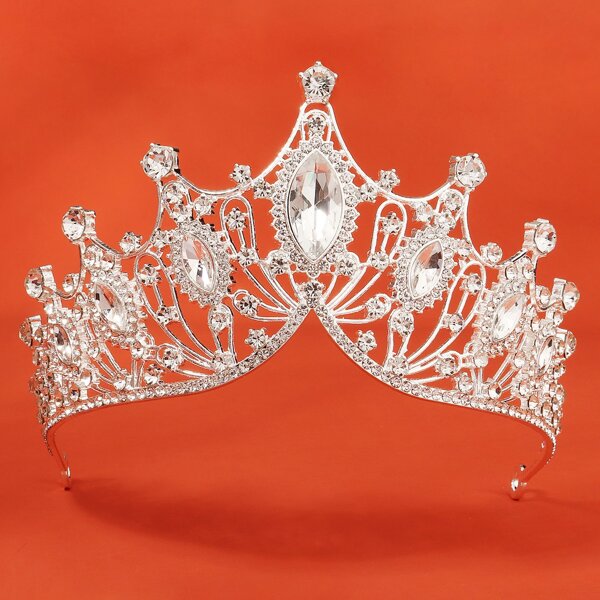 

Rhinestone Crown Decor Headband, Silver