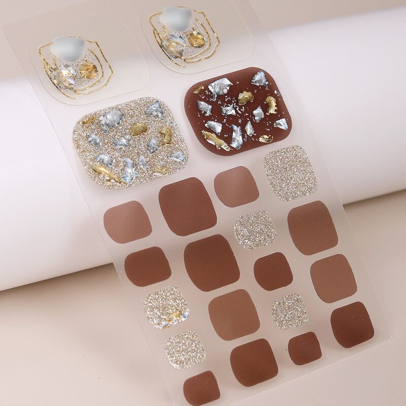 

1sheet Rhinestone Decor Toenail Sticker, Multicolor
