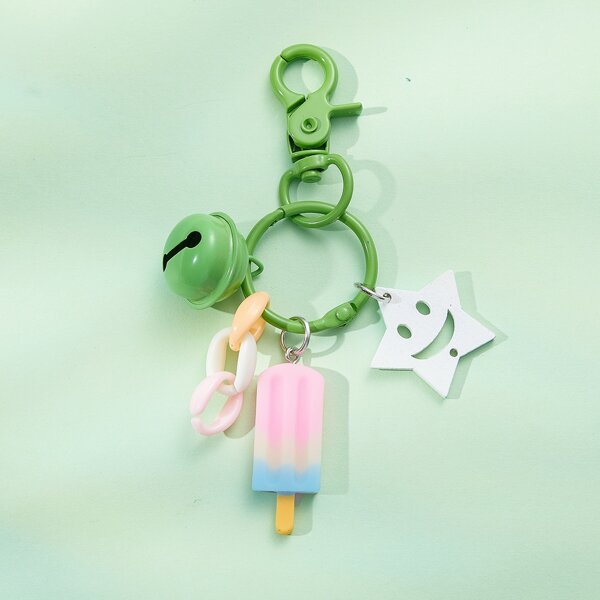 

Star & Ice Cream Charm Keychain, Multicolor
