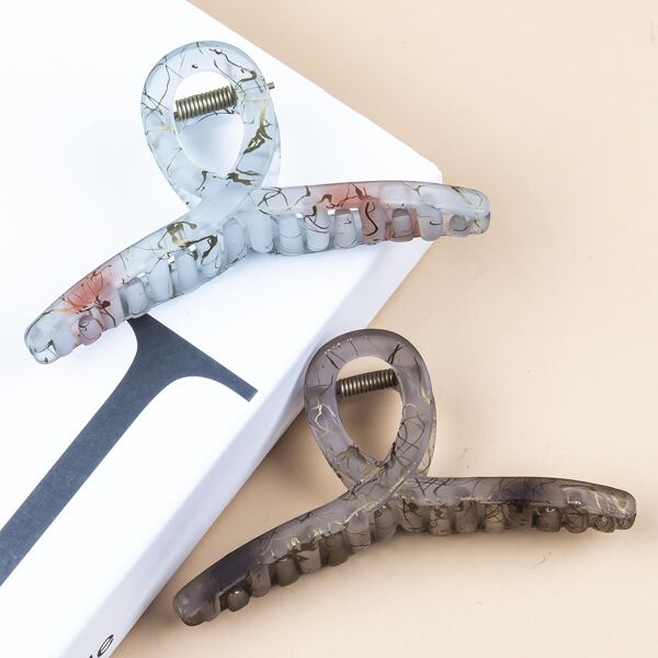 

2pcs Large Hair Claw, Multicolor