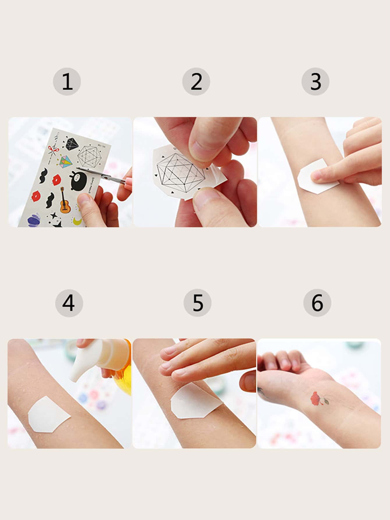 1sheet Luminous Cat Tattoo Sticker - Multicolor - View 3