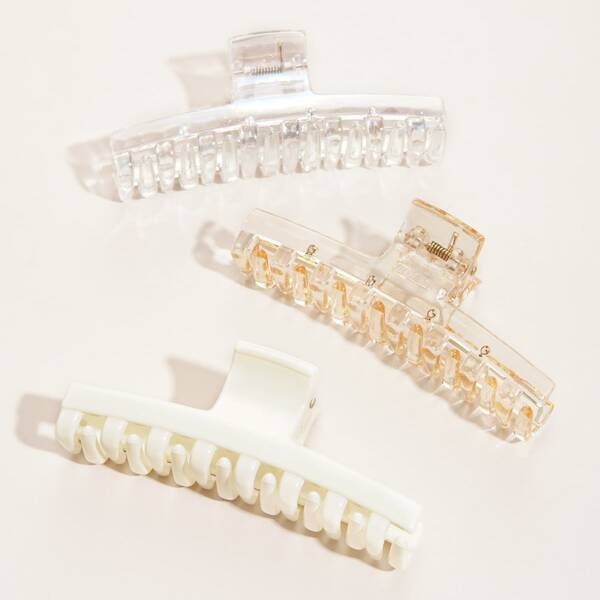 

3pcs Large Hair Claw, Multicolor