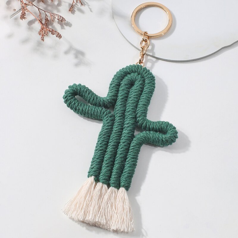 

Cactus Charm Keychain, Army green