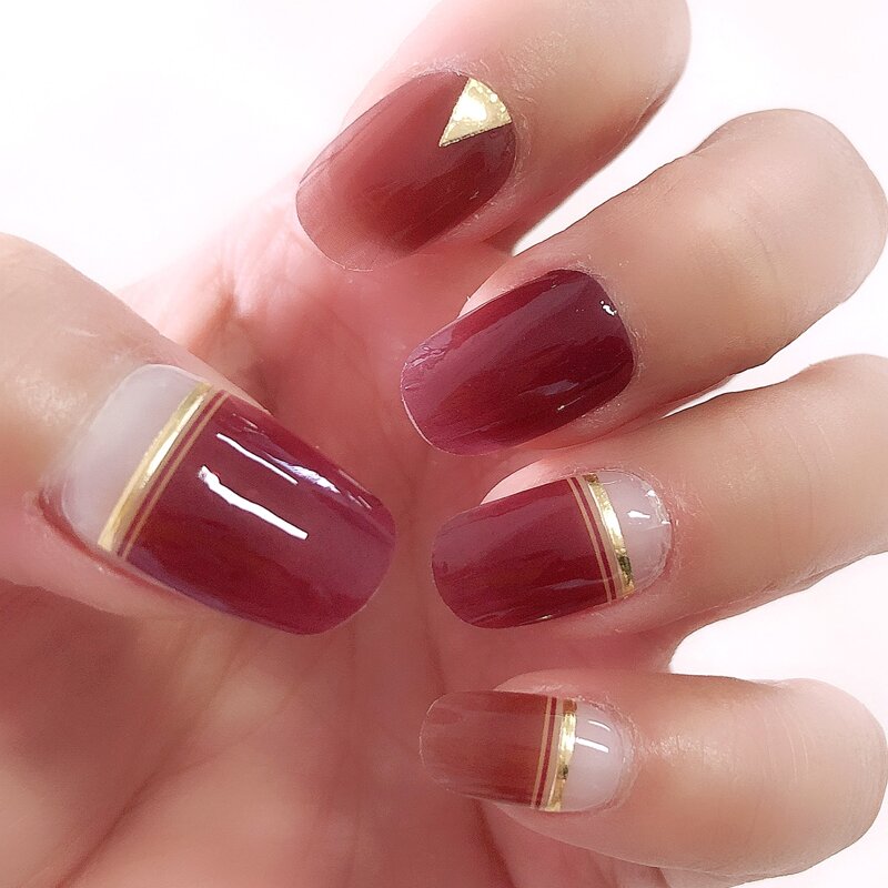 

2sheets Geometric Pattern Nail Sticker, Multicolor
