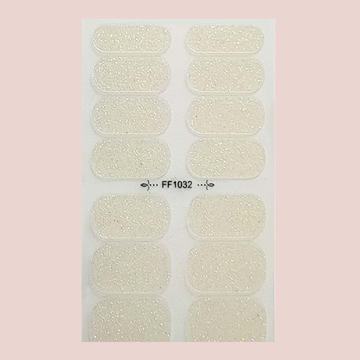 

1sheet Glitter Nail Art Sticker, White