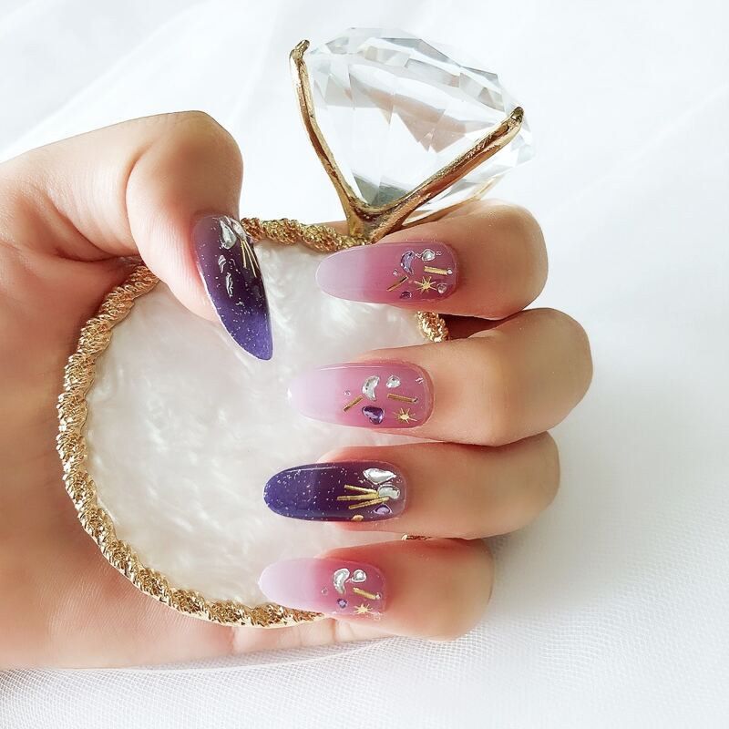 

1sheet Rhinestone Decor Glitter Nail Sticker, Multicolor