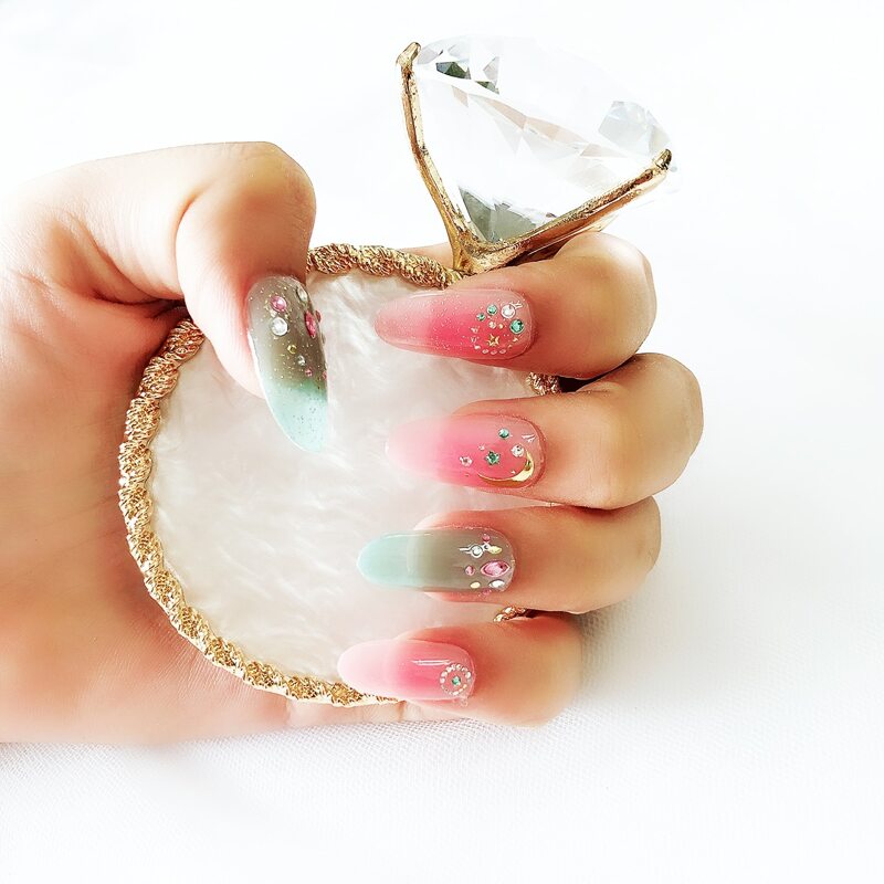 

1sheet Moon Pattern Nail Sticker, Multicolor