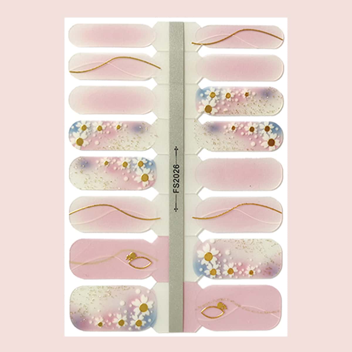 

1sheet Flower Painted Nail Sticker, Multicolor