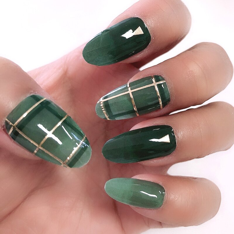 

1sheet Plaid Nail Sticker, Multicolor