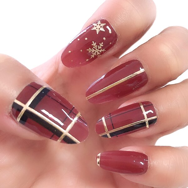 

1sheet Plaid Nail Sticker, Multicolor