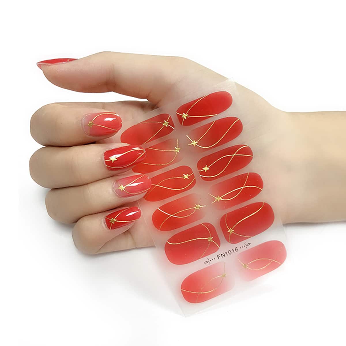 

1sheet Line Art Nail Sticker, Multicolor