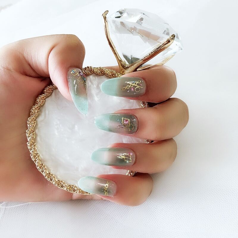 

1sheet Rhinestone Decor Nail Sticker, Multicolor