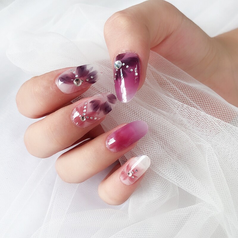 

1sheet Floral Nail Sticker, Multicolor